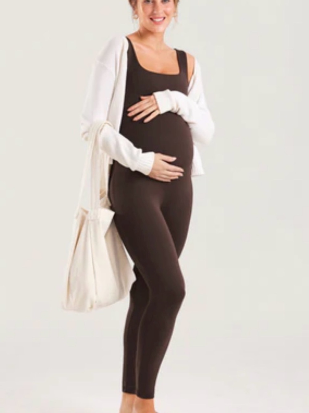 Momanda Maternity Jumpsuit Chocolate Brown S